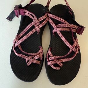 Chaco Women's Pink and Black Sandals size 9